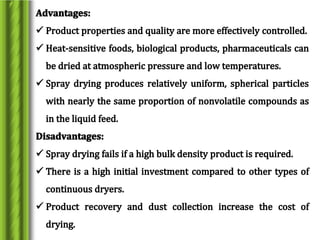 Drying and dehydration