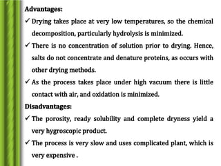 Drying and dehydration