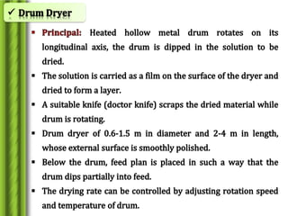Drying and dehydration