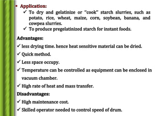 Drying and dehydration