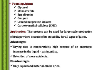 Drying and dehydration