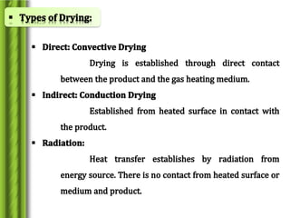 Drying and dehydration