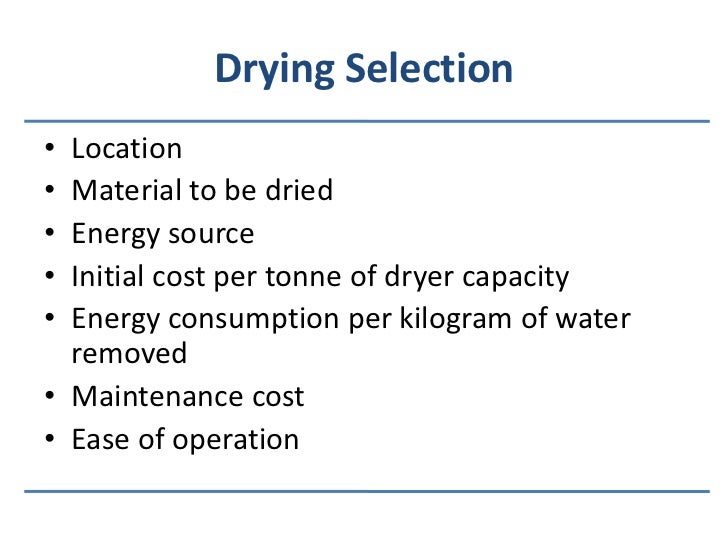 Drying equipments