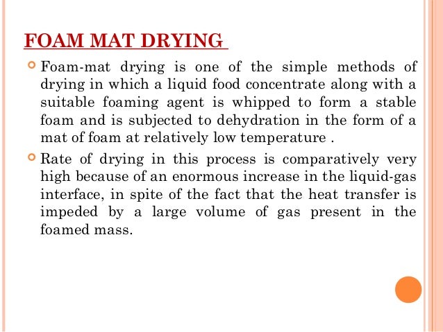 Drying Of Food