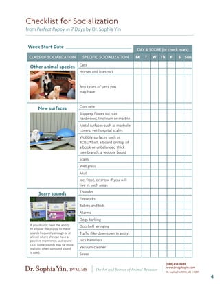 Puppy Socialization List | PDF