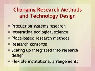 Applying a systems framework to research on African farming systems