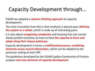 Dryland Systems' capacity development