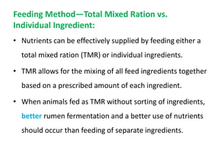 Total Mixed Ration Example Dry matter intake | PPTX