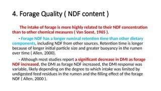 Ndf Ruminants Dry Matter Intake in dairy cattle, (Nasem) | PPTX