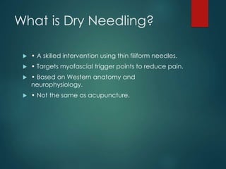 Filiform Needling Comprehensive Guide to Dry Needling for Myofascial Pain Management and ...