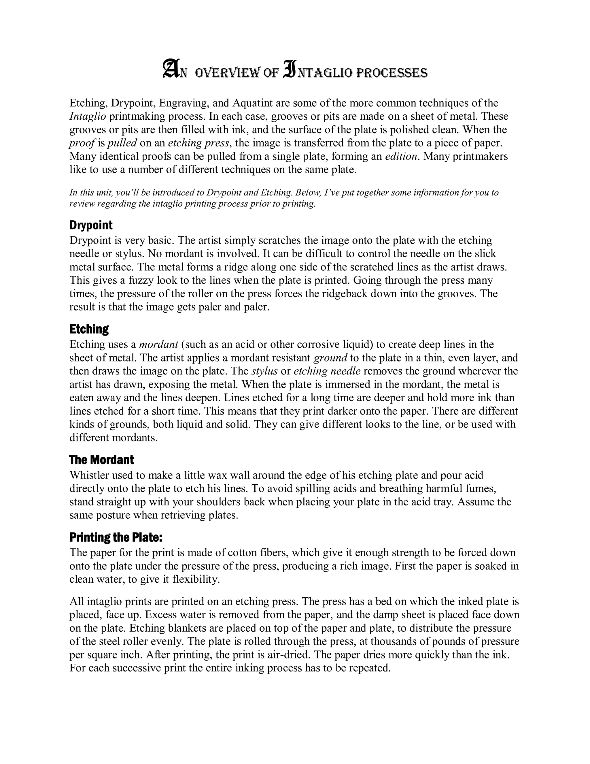 Module 2- Intaglio | PDF