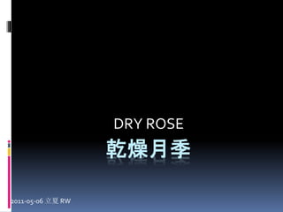 乾燥月季
DRY ROSE
2011-05-06 立夏 RW
 