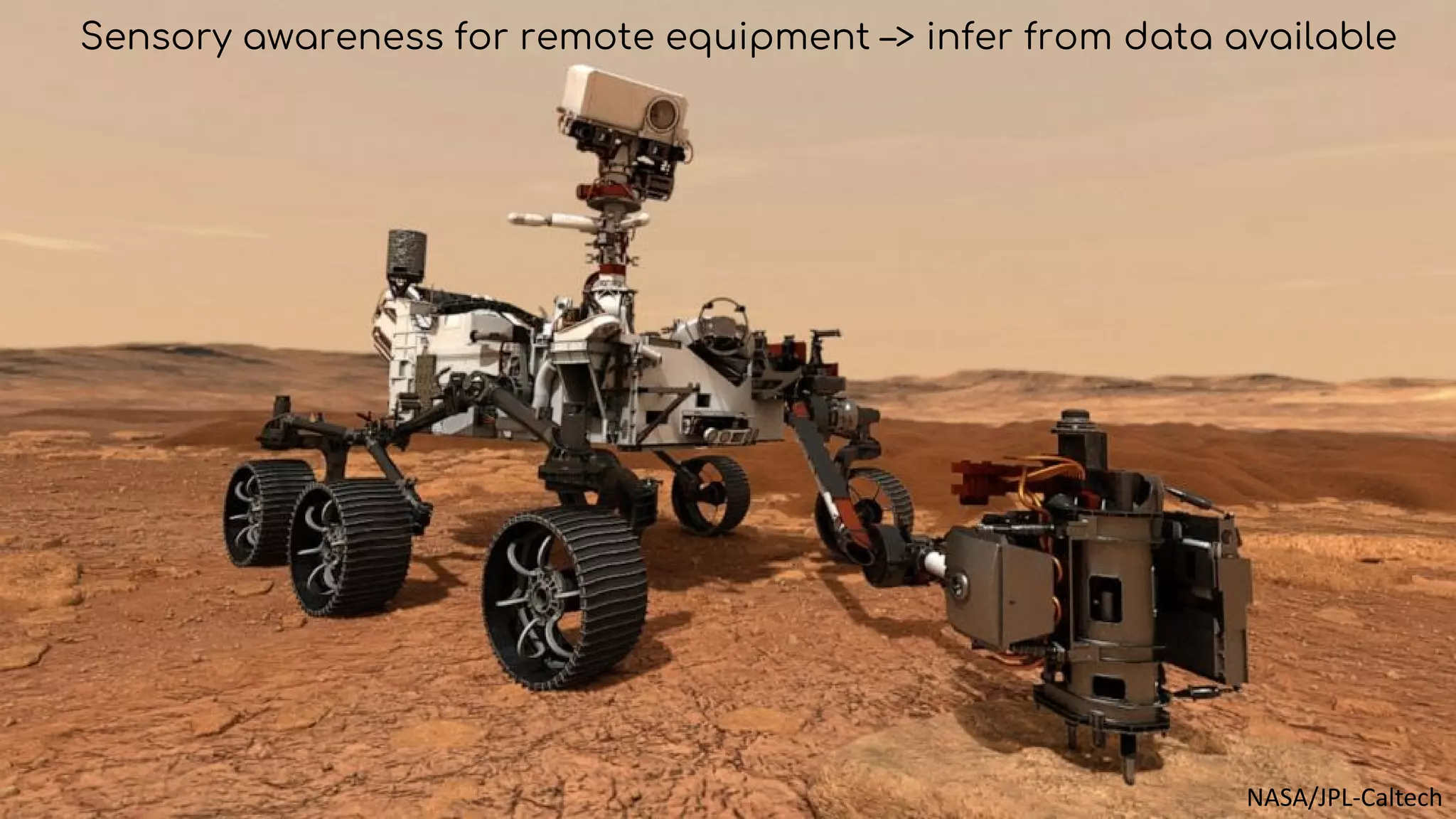 NASA/JPL-Caltech
Sensory awareness for remote equipment –> infer from data available
 