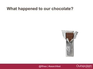 What happened to our chocolate?




              @Rhea | #searchfest
 