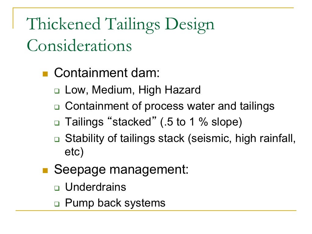 Dry Stack Tailings Overview