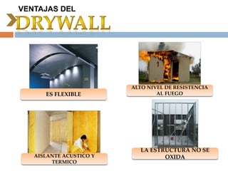 ES FLEXIBLE
ALTO NIVEL DE RESISTENCIA
AL FUEGO
AISLANTE ACUSTICO Y
TERMICO
LA ESTRUCTURA NO SE
OXIDA
VENTAJAS DEL
 