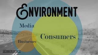 Media
Environment
Businesses
Consumers
@msweezey
 
