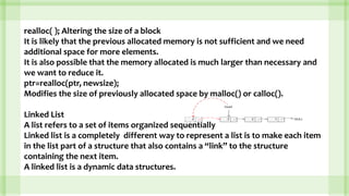 Dynamic memory allocation and linked lists | PPTX