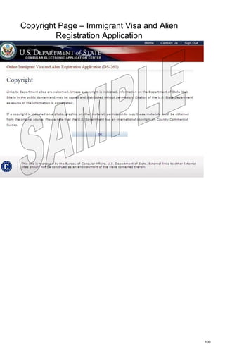 109
Copyright Page – Immigrant Visa and Alien
Registration Application
 