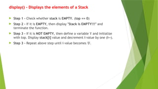 Data Structures - Stack and Queue Operations | PPTX