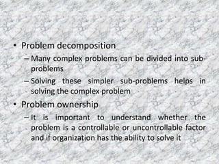 Controlable Problems Decision Making Process and algorithms to take decisions | PPTX