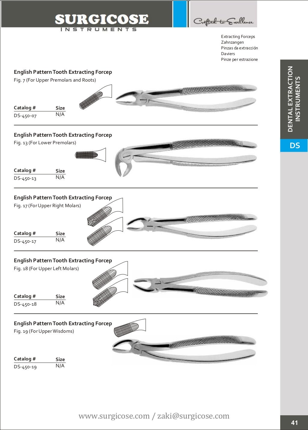 DENTAL EXTRACTION INSTRUMENTS