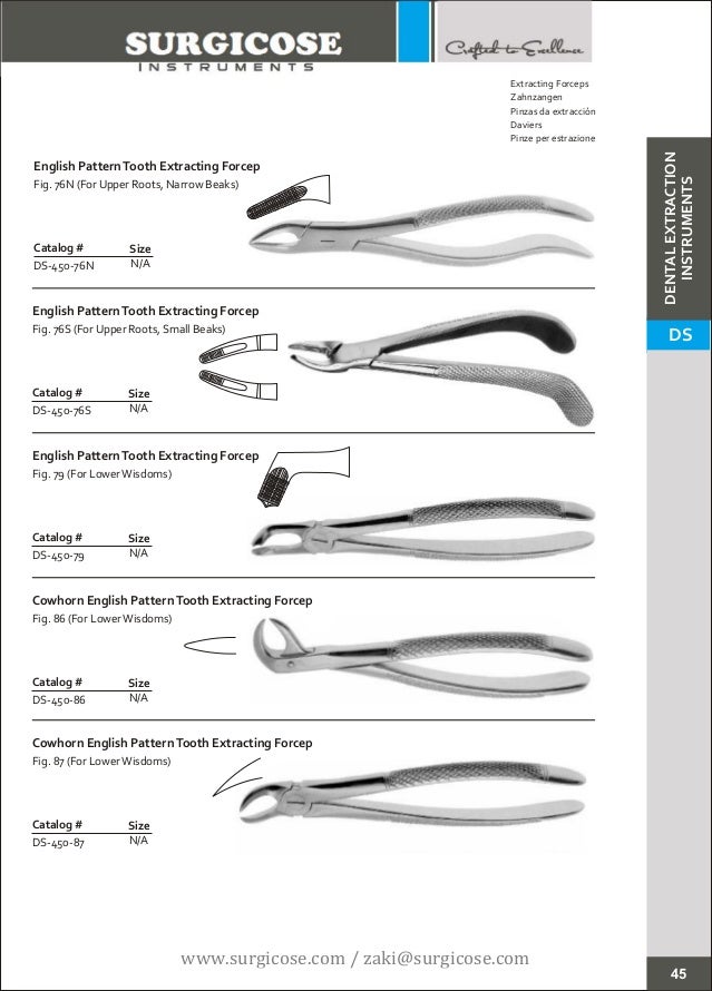 DENTAL EXTRACTION INSTRUMENTS