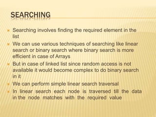 Operation ID-Array Complexity Singly-linked list Complexity
Insert at beginning O(n) O(1)
Insert at end O(1) O(1) if the l...