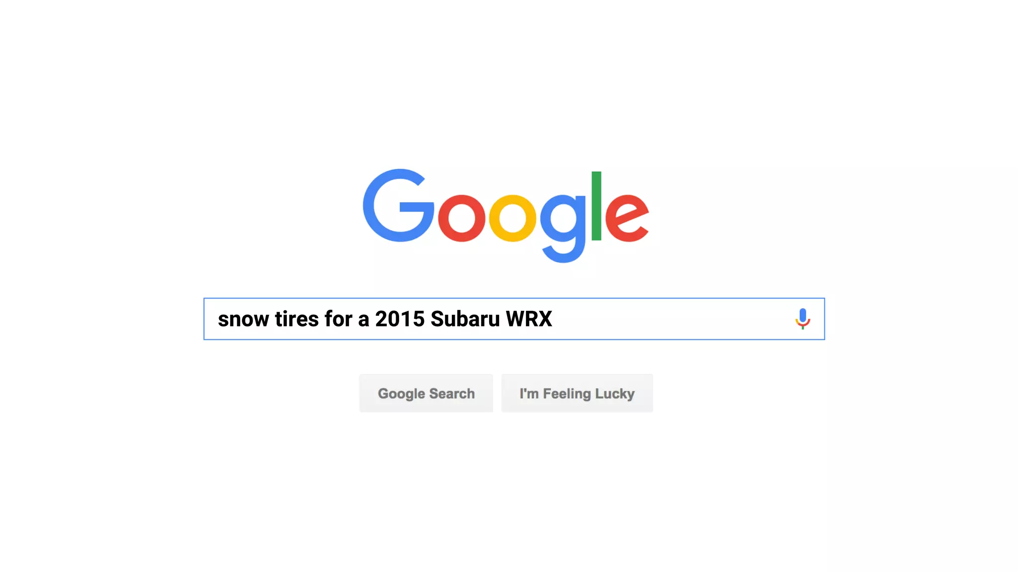 snow tires for a 2015 Subaru WRX
 