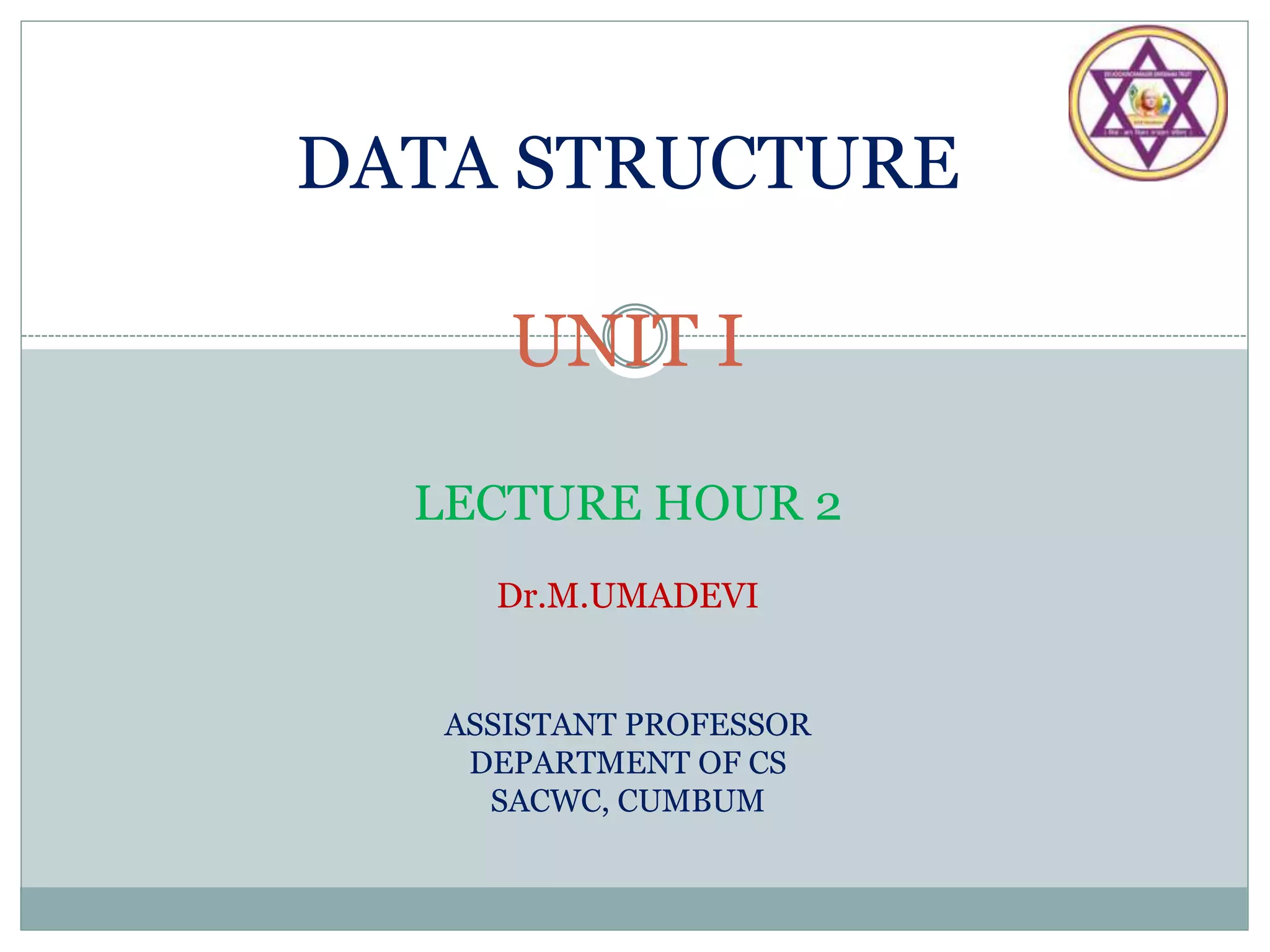 Data Structure - Elementary Data Organization | PPTX