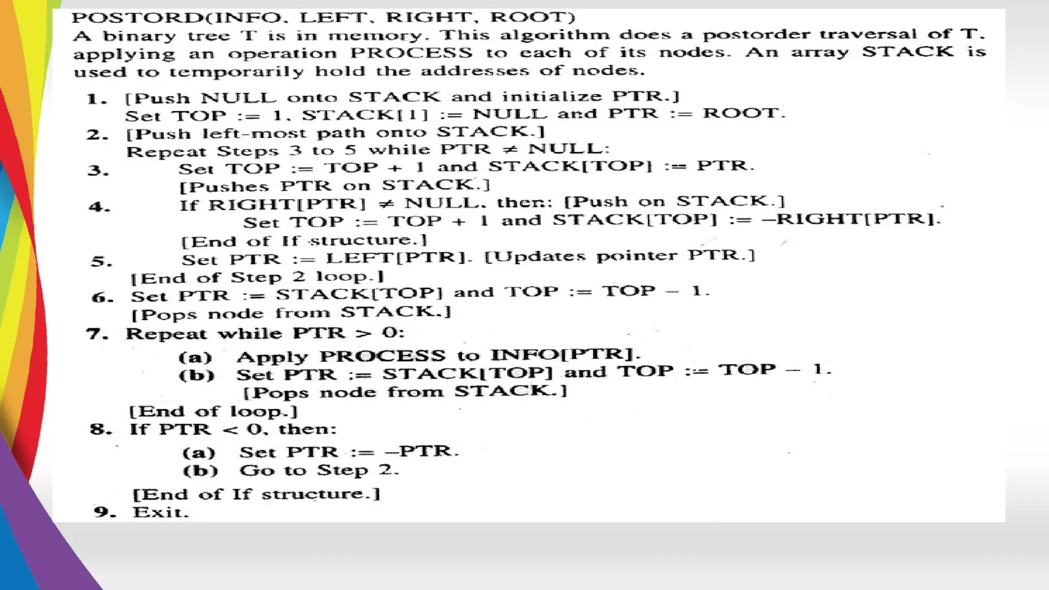 TRAVERSAL ALGORITHM USING STACKS
 