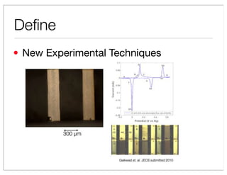 De?ne
? New Experimental Techniques
 