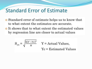 Standard Error of Estimate
 