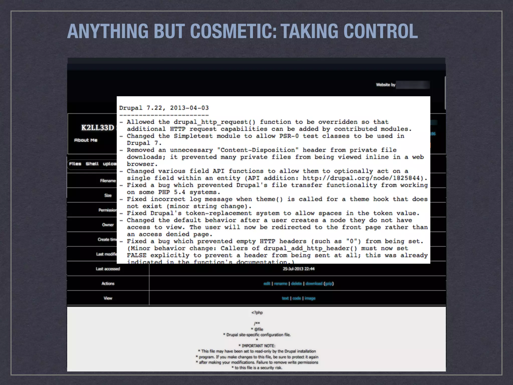 ANYTHING BUT COSMETIC: TAKING CONTROL
 