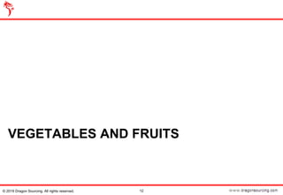 VEGETABLES AND FRUITS
12© 2019 Dragon Sourcing. All rights reserved.
 