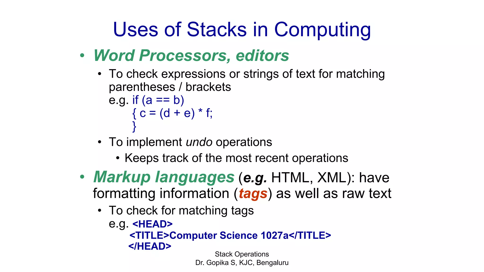 Data Structures: Stack Operations | PPTX