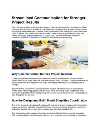 Streamlined Communication for Stronger Project Results | DOCX