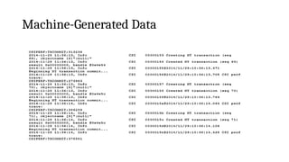 Machine-Generated Data
 