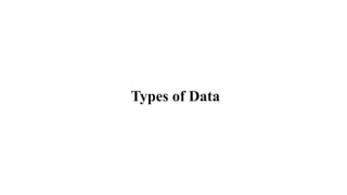 Types of Data
 