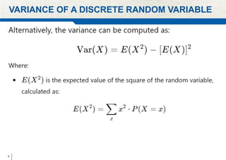 Mean and Variance of Discrete and Continuous Random Variables | PPTX