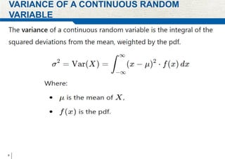 Mean and Variance of Discrete and Continuous Random Variables | PPTX