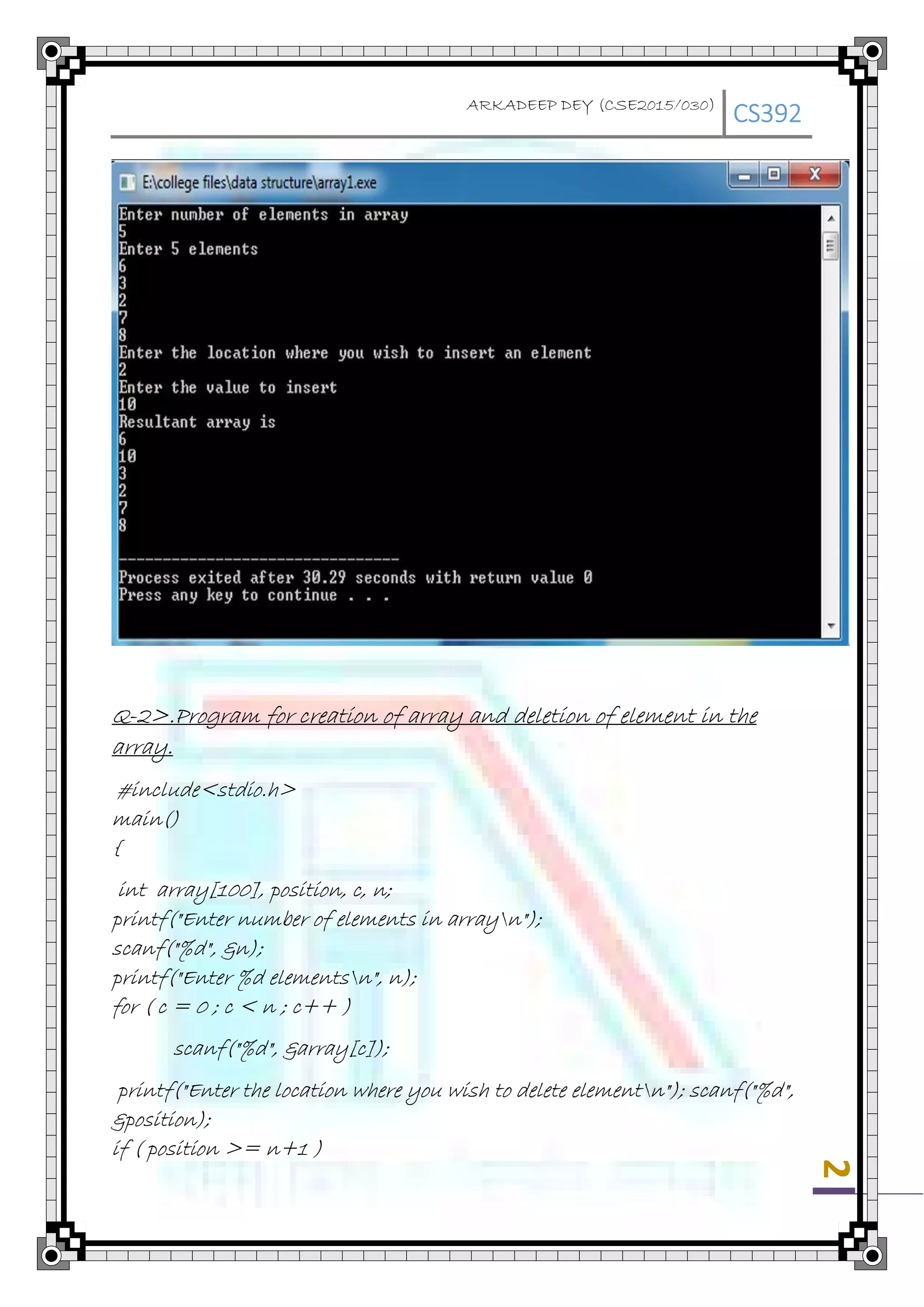 Data Structure in C Programming Language | PDF