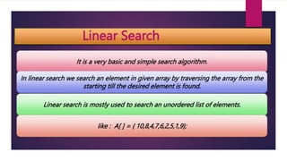 Presentation on Searching and Sorting in C language.pptx