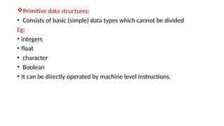 Introduction to Data Structures,Arrays,Strings | PPTX