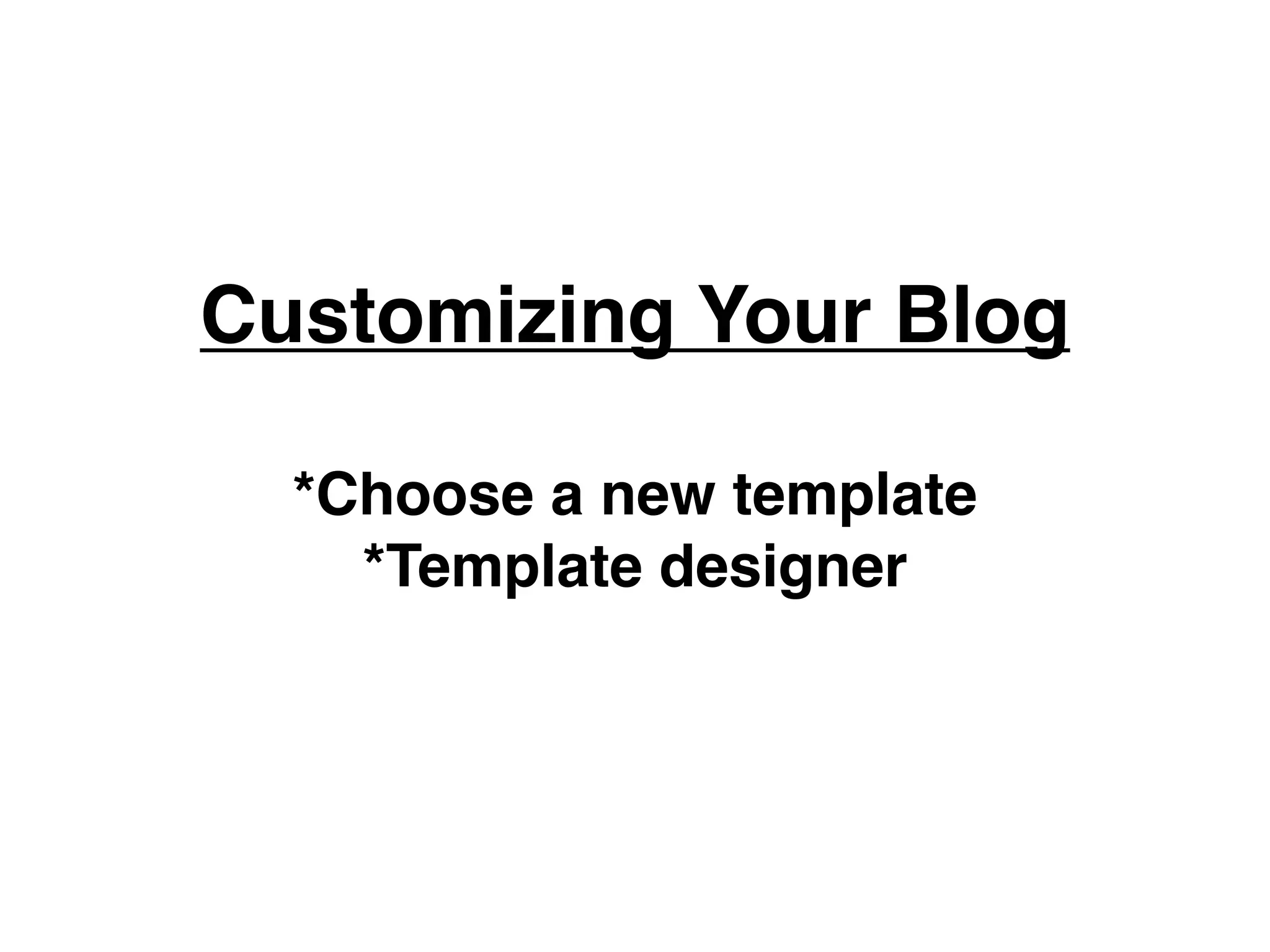 Creating a Blog