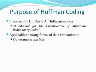 Data Structure and Algorithms Huffman Coding Algorithm | PPT