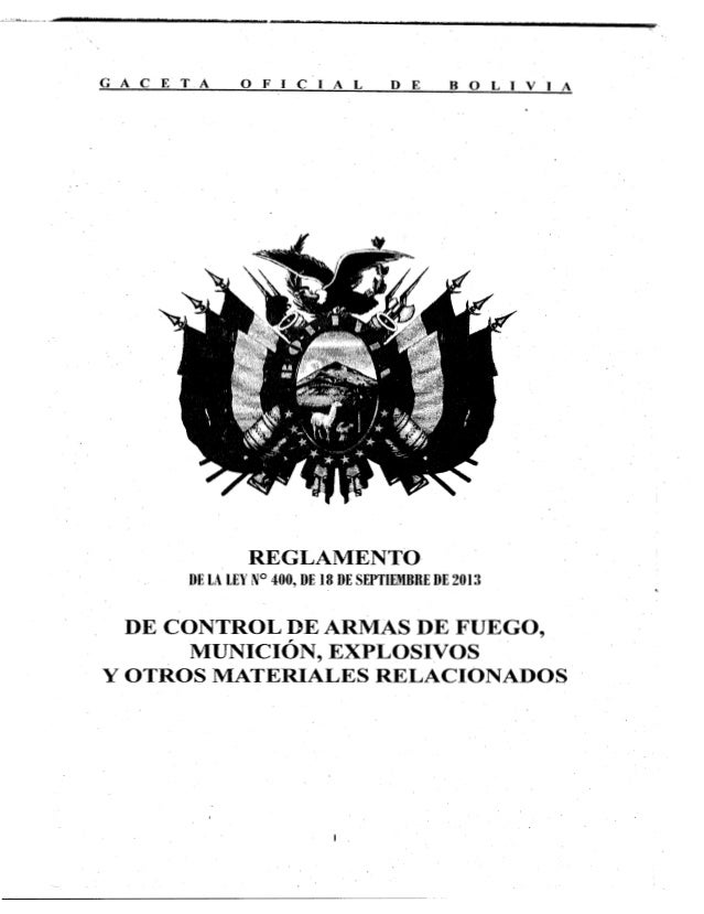Decreto Supremo 2175 ( Reglamento para la ley 400 "de Armas")