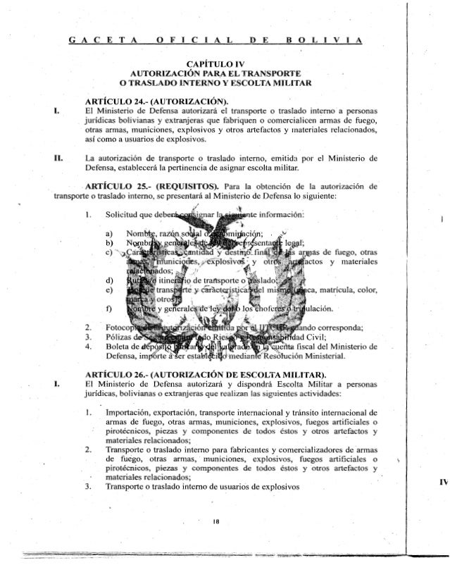 Ley de armas bolivia pdf