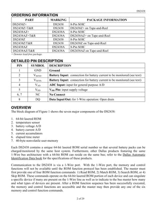 Ds2438 smart battery monitor | PDF
