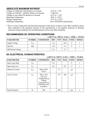 Ds2438 smart battery monitor | PDF